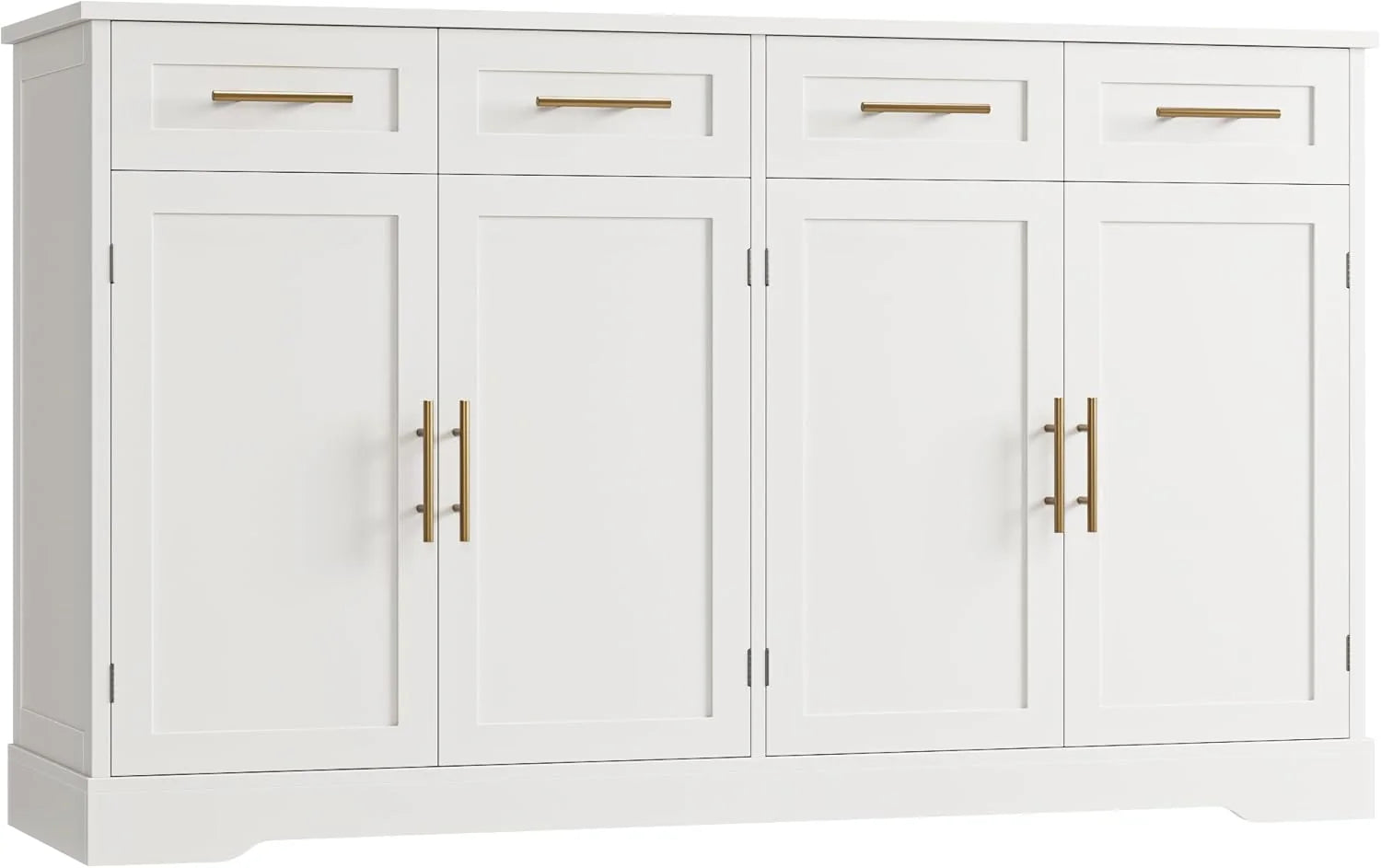 HOSTACK 60" Large Buffet Sideboard with Storage 36" Tall Kitchen Buffet Storage Cabinet 4 Drawer