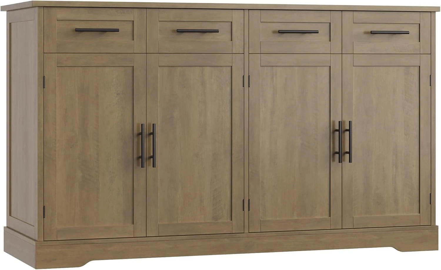 HOSTACK 60" Large Buffet Sideboard with Storage 36" Tall Kitchen Buffet Storage Cabinet 4 Drawer