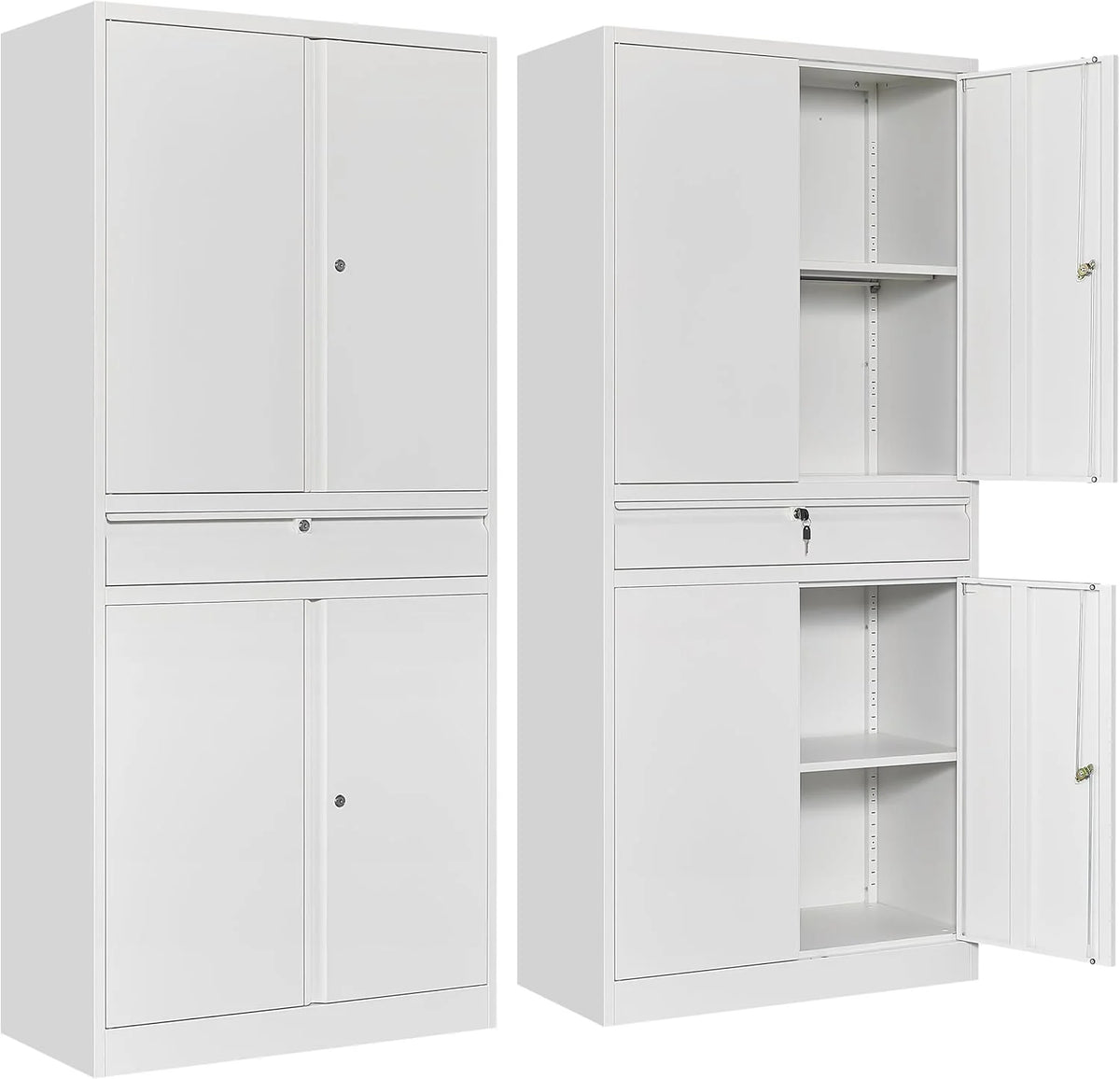 SISESOL Metal Storage Cabinet with Wheels,75 inch Tall Rolling Garage Storage Cabinet